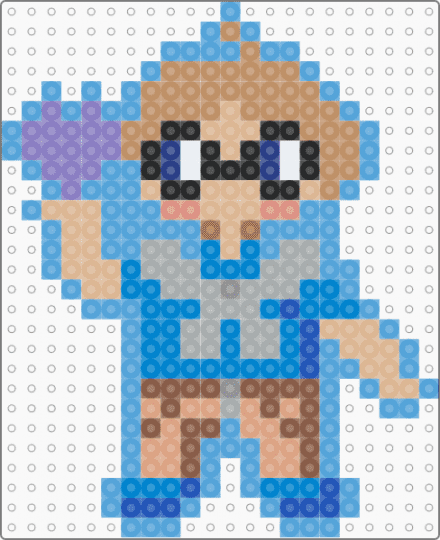 Patton Blowing a Kiss - beige, blue, character, fanart, light blue, sanders sides, tan