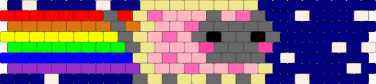 NYAN CAT - gray, pink, purple, yellow