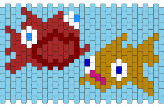 tadc fisch - gold, light blue, red