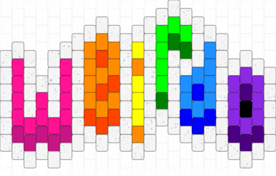 (REMIX) weirdo with white border - orange, pink, purple, white