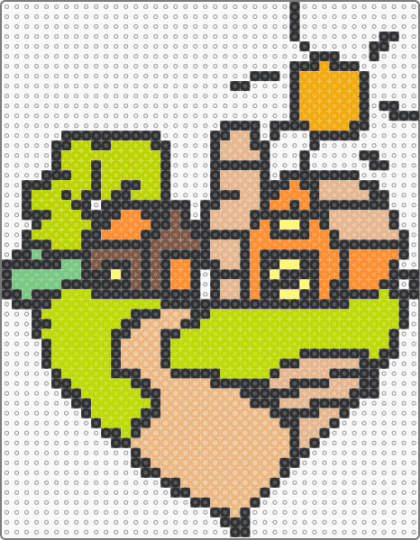 Village pattern - black, cotdvillages, farm, green, house, orange, pattern, perler bead, scene, town, village