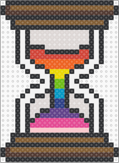 Rainbow hourglass (REMIX) - beige, black, brown, colorful, tan