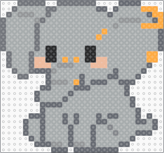 Baby elephant with piercings - charm, cute, elephant, gray, kawaii, perler, perler beads, piercings, small