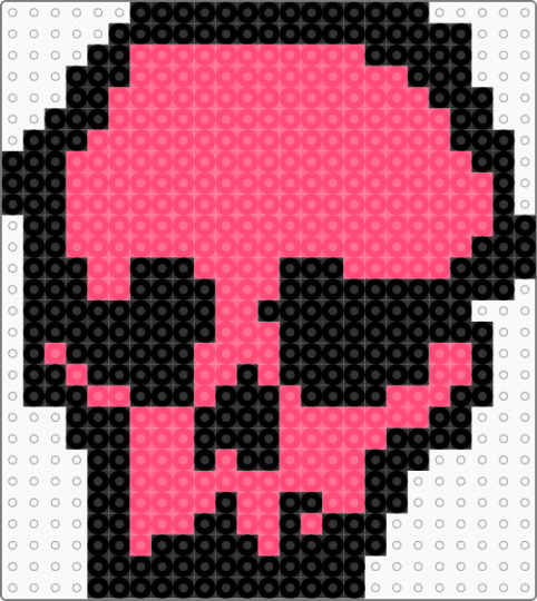 Skull vector art perler pattern - black, cotdvectorgraphics, emo, perler, punk, rave, red, scene, skull, skulls