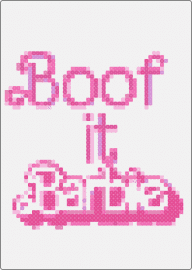 Bib - boof,barbie,sign,text,drugs,pink