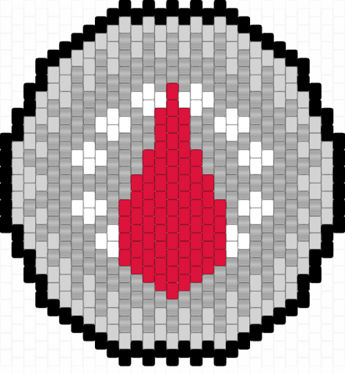 SAP Circle Bag (front panel) - beige, red
