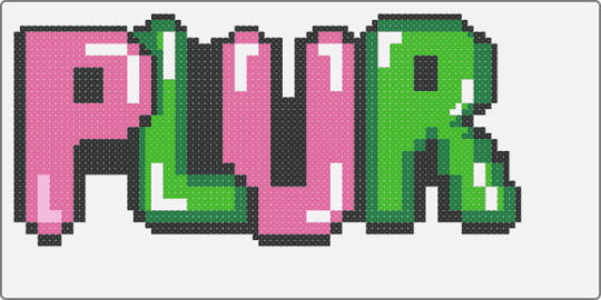 Plur - green, pink, white