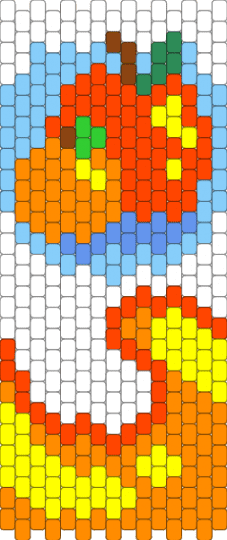 Orange Carton Front Panel - light blue, orange, red