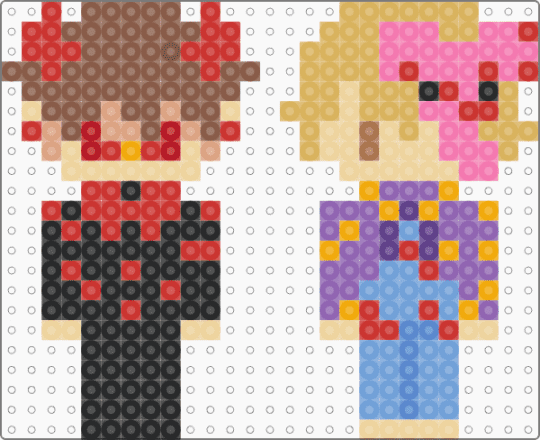 adam & elijah chnt - adam, beige, blood, camp here and there, chnt, colorful, elijah, kandi, orange, perler, red