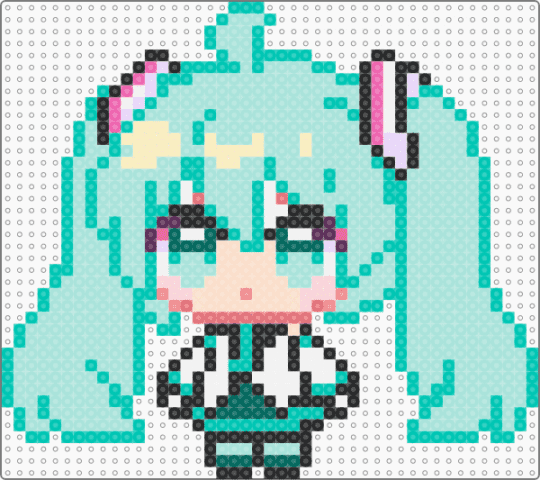 Chibi Miku 🎤🎶 - light blue, teal