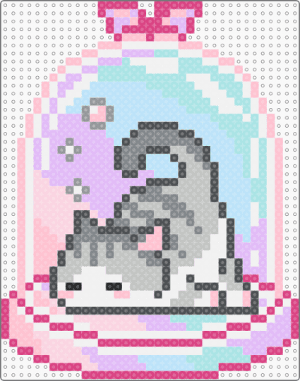 So cute cat - light blue, pink