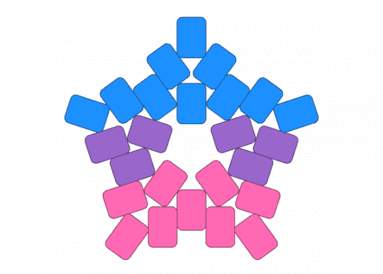 Bi star - light blue, pink