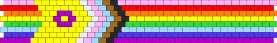 Gilbert Baker Intersex Progress Pride Cuff - bipoc, gilbert baker, horizontal cuff, intersex, lgbt, light blue, pink, pride, progress pride, trans, yellow