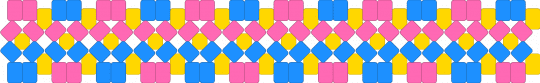Pink yellow blue x base - light blue, pink