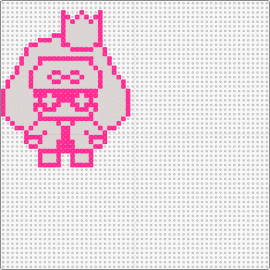Pixel Pearl - pearl,splatoon,crown,character,video game,simple,gray,pink