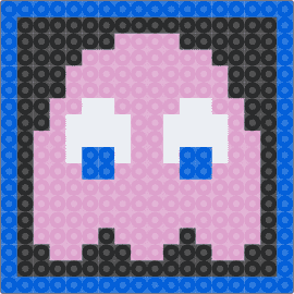 Pink Pac-Man Ghost Coaster - pinky,pacman,namco,ghost,arcade,retro,video game,classic,coaster,black,blue,pink