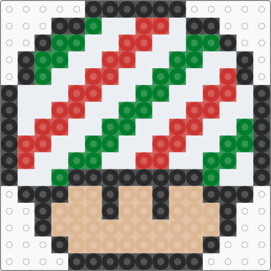Christmas Stripes Mario Mushroom - green,beige