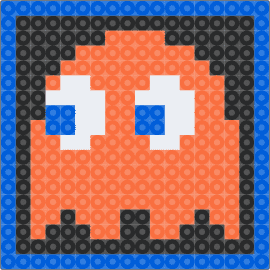 Orange Pac-Man Ghost Coaster - clyde,pacman,namco,ghost,arcade,retro,video game,classic,coaster,black,blue,orange