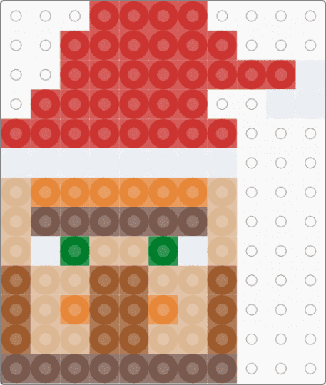 Minecraft Villager Santa Ornament - red,beige,tan,christmas