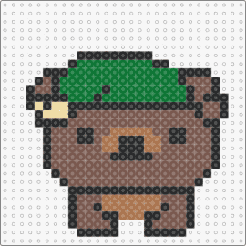 Bedtime bear - teddy,bear,animal,hat,sleepy,cute,brown,green