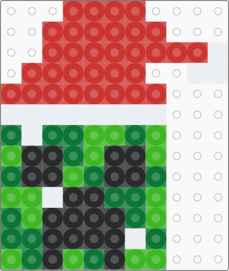 Minecraft Creeper Santa Ornament - green,red,christmas