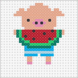Watermelon pig - pig,watermelon,fruit,animal,character,cute,funny,summer,food,red,green,pink