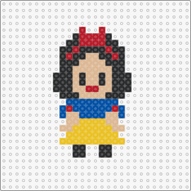 Mini snow white - snow white,disney,princess,character,simple,chibi,cute,red,blue,yellow