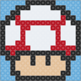 Mario Mushroom Coaster - mushroom,mario,coaster,nintendo,character,red,tan,white,light blue