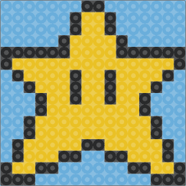 Invincibility Star Coaster - star,mario,coaster,nintendo,yellow,light blue