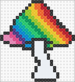 Rainbow Mushroom 2 - green,yellow,orange,red