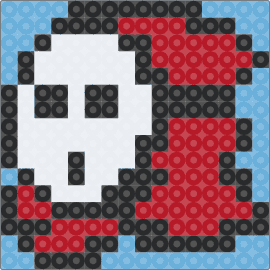 Shy Guy Coaster - shy guy,mario,nintendo,coaster,video game,red,white,light blue