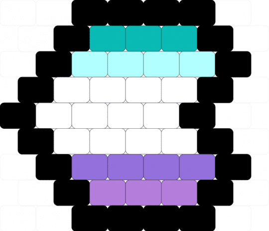 neptunic heart - black, light blue, purple, white