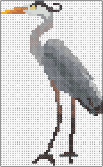 Great blue heron (detailed) - bird, brown, gray, heron, waterbird
