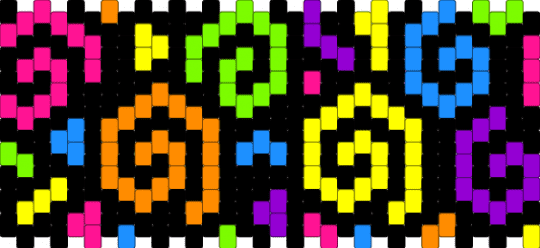 Swirl - black, orange, pink, yellow