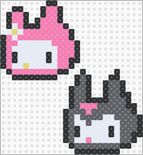 My melody and kuromi - gray, pink