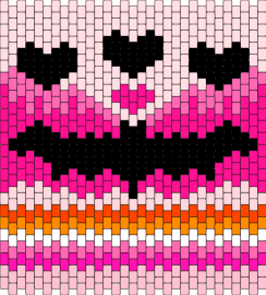 kandi bag side 2 - bat,hearts,bag,panel,spooky,pink,black,orange