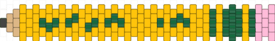 Pencil cuff (3/4 beads tall, vertical/multistitch) - cuffs, green, pencil, school, teacher, teaching, tool, yellow