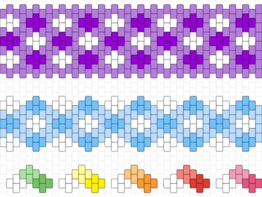 Purple and blue gingham/picnic blanket rhombus cuffs :3 - blue, cuff, light blue, pattern, pink, plaid, purple, simple