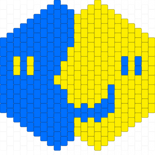Ena mask (happy) - blue, ena, happy, mask, weirdcore, yellow