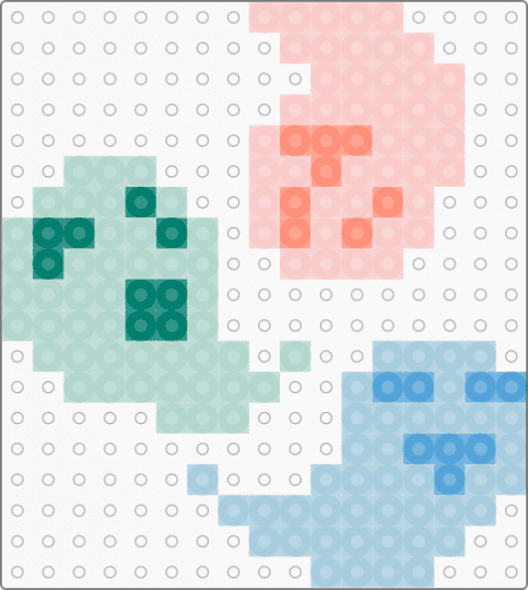 weird little spirit things - beige, cotdghosts, light blue, small, spirits