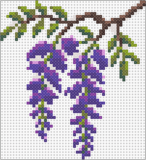 Wisteria Vine - beige, gold, pink, purple