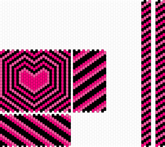 Pink and black heart bag - black, pink