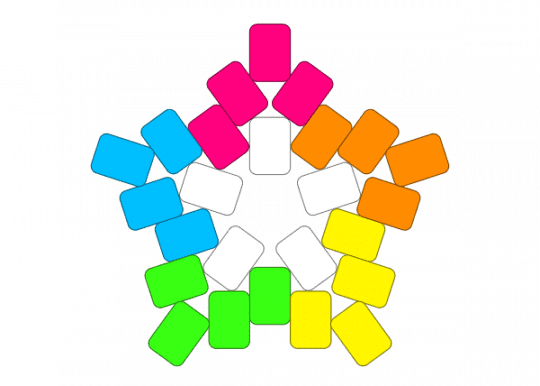 Rainbow star - colorful, pink, yellow