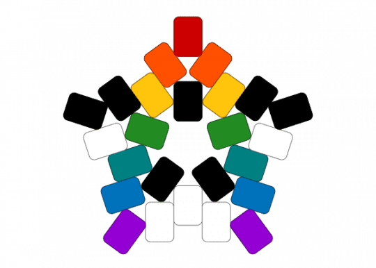 Ally Pride Star - colorful, purple, teal, yellow