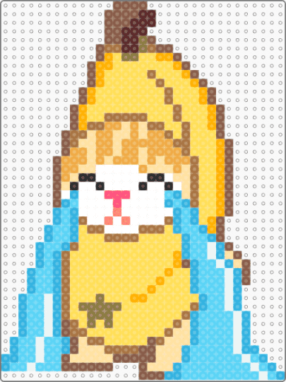 banana cat 2 - cotdcats, light blue, tan, yellow