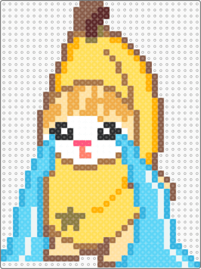 banana cat 1 - cotdcats, light blue, tan, yellow