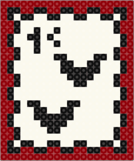 Vampire Bat Stamp - bat, halloween, red, stamp, vampire, white
