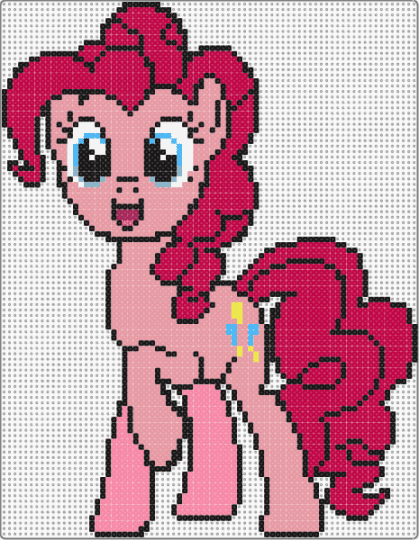 Huge Pinkie Pie (Hama ver.) - beige, mlp, mlp fim, mlp main 6, my little pony, pinkie pie, red