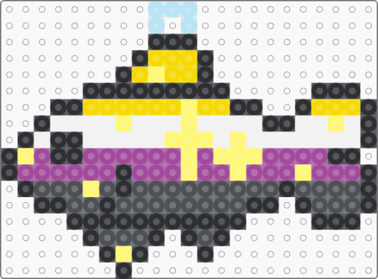 Enby/Nonbinary sparkly fish charm 💛🤍💜🖤🐟 - 