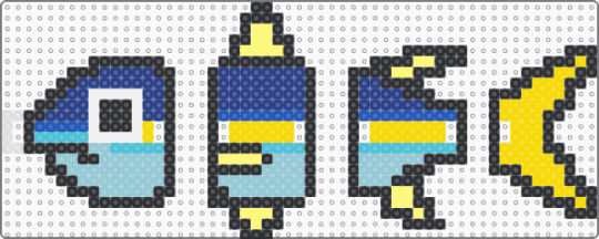 Articulating Tuna Keychain 🐟 - articulating, black, blue, cotdsuperfoods, fish, fuse bead, keychain, light blue, perler, seafood, tuna, yellow